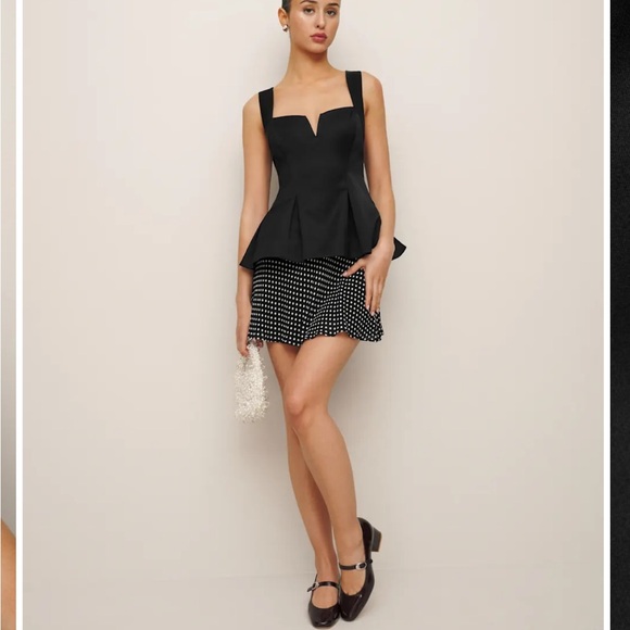 Reformation Rayne Satin Top Black - Size 4 - Picture 5 of 9